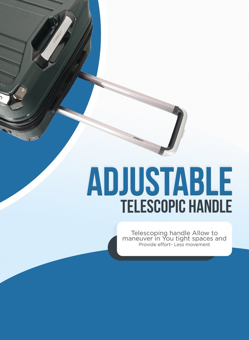 ستارجولد طقم حقائب سفر بعجلات من 3 قطع TPC عجلات جانبية صلبة مع قفل TSA - Image 3