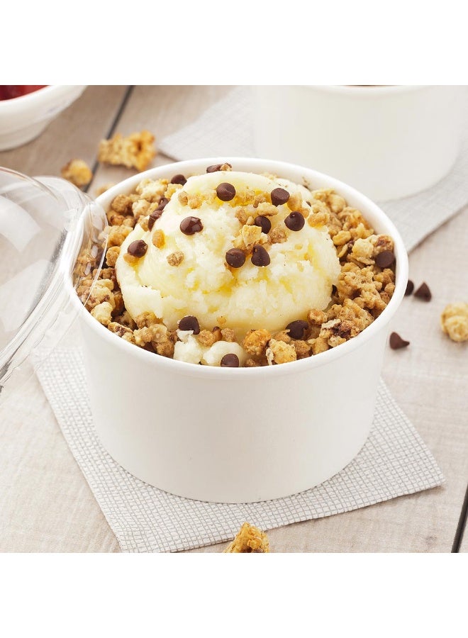 Restaurantware أكواب حلوى سعة 12 أونصة، 200 كوب آيس كريم قابل للتصرف - الأغطية تباع بشكل منفصل، أكواب زبادي مثلج من الورق الأبيض المتين، مناسبة للأطعمة الساخنة والباردة، مثالية للجيلاتو أو الموسه - Image 3