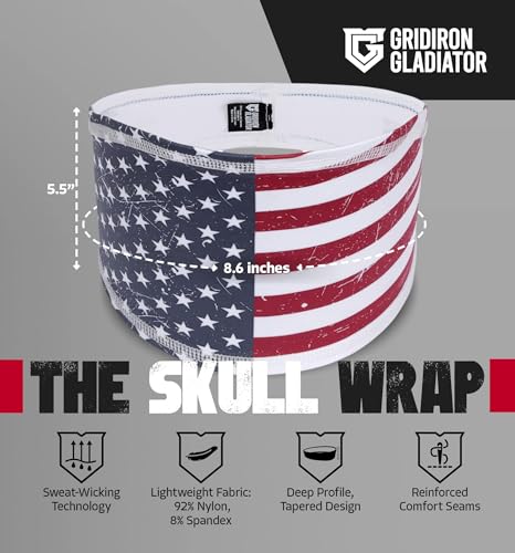 Gridiron Gladiator Skull Wrap - Football Headband, Sports Head Wrap, Men's Workout Bandana - Image 3