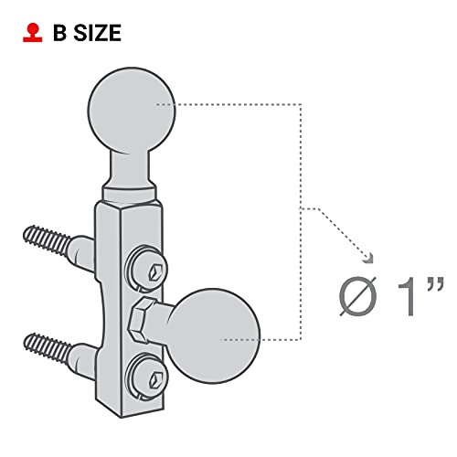 RAM Mounts RAM-B-309-6U Motorcycle Brake/Clutch Reservoir Double Ball Base with B Size 1" Ball - Image 3