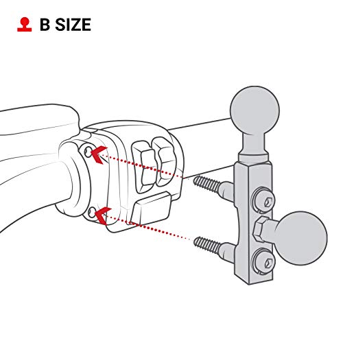 RAM Mounts RAM-B-309-6U Motorcycle Brake/Clutch Reservoir Double Ball Base with B Size 1" Ball - Image 2