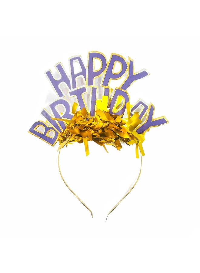 Happy Birthday Purple X Gold Headband
