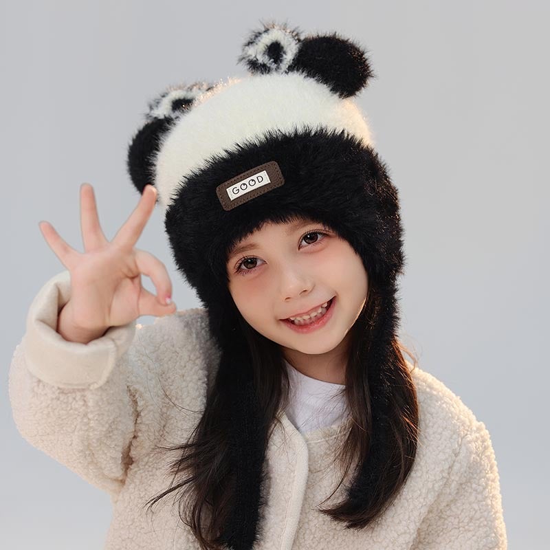 Children'S Lei Feng Hat Women'S Winter Cute Face-Showing Small Fleece-Lined Thickened Wool Knitted Baby'S Ear-Protecting Warm Hat - Image 2