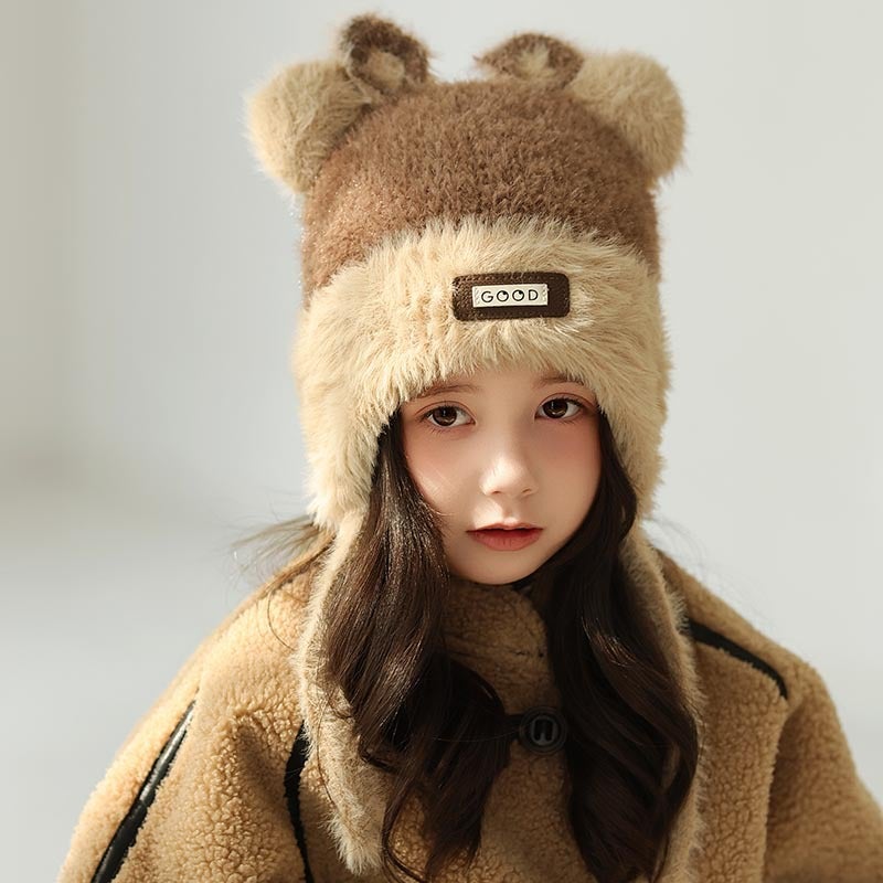Children'S Lei Feng Hat Women'S Winter Cute Face-Showing Small Fleece-Lined Thickened Wool Knitted Baby'S Ear-Protecting Warm Hat - Image 4