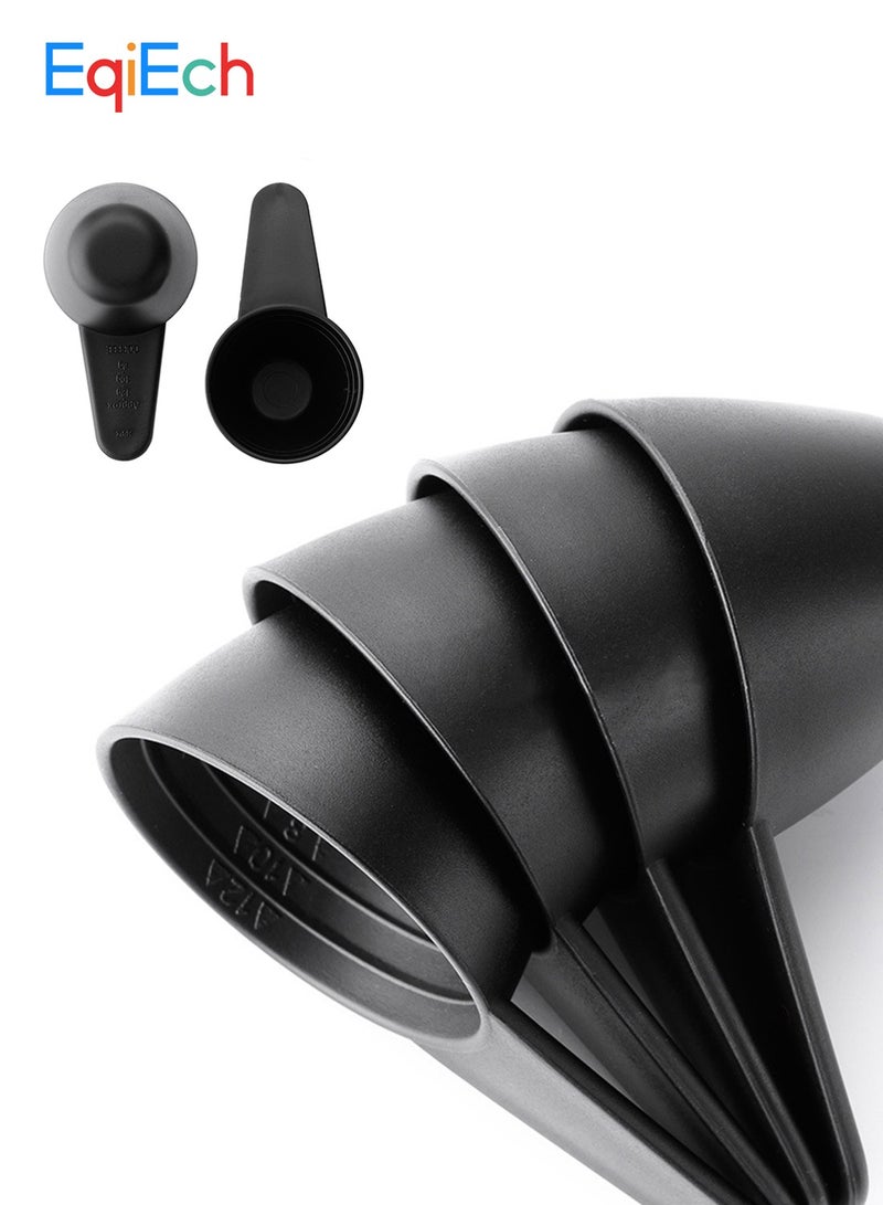 EqiEch Coffee Spoon 4pcs Set Measuring Scoop Black - Image 1