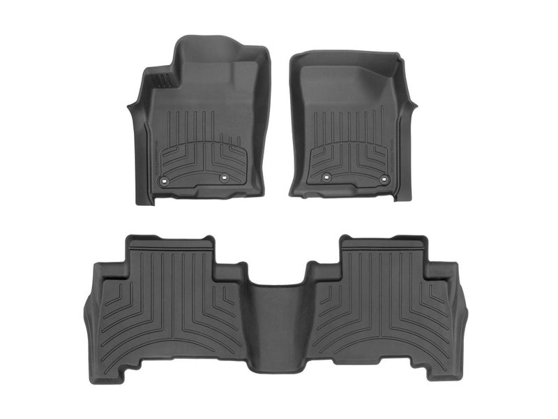 سجاد أرضي WeatherTech FloorLiner HP مخصص لسيارات GX 4Runner الصف الأول والثاني 444931IM442862IM أسود
