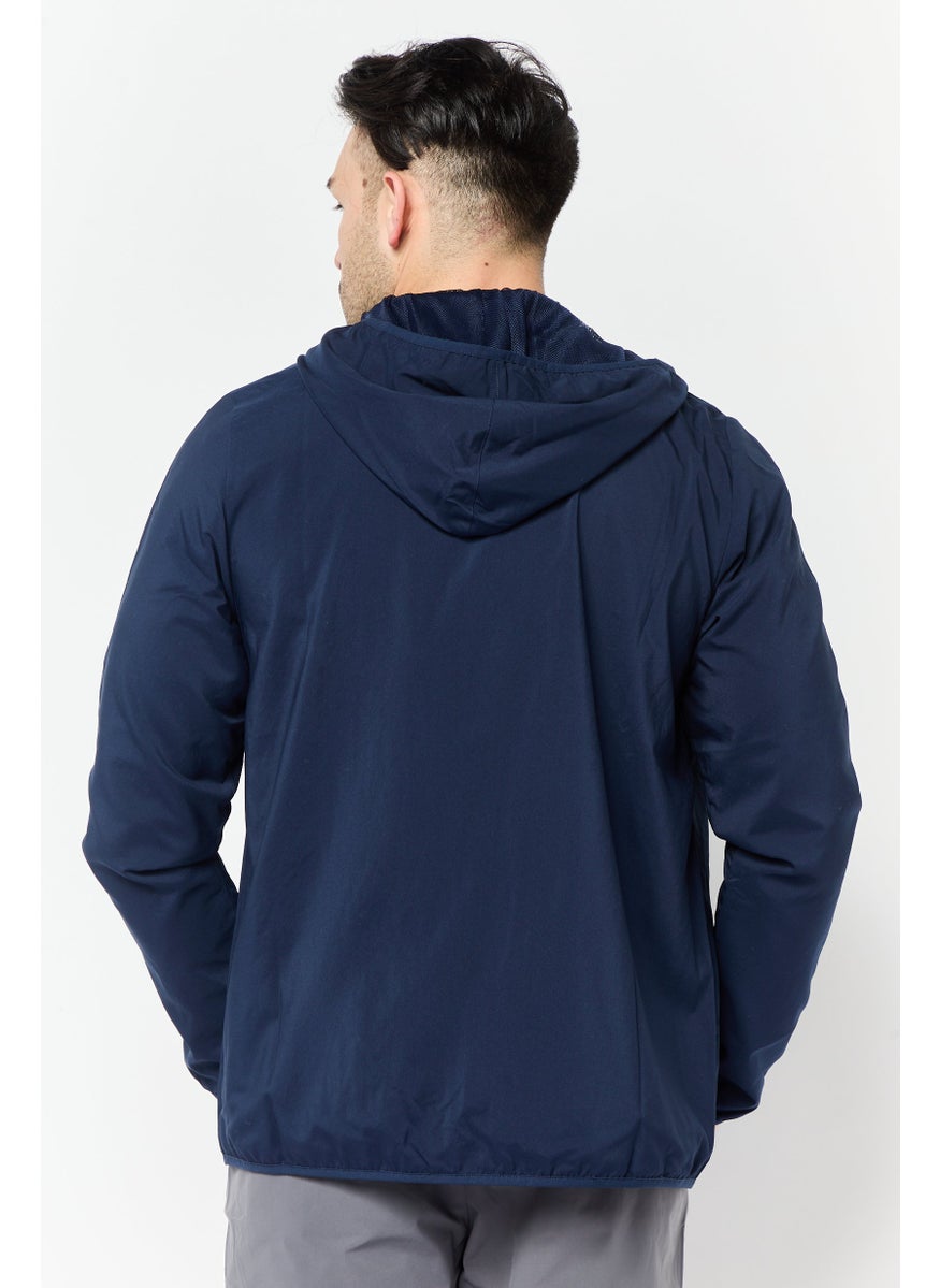 Reebok Men Sportswear Fit Long Sleeves Training Jacket, Navy  - Image 3
