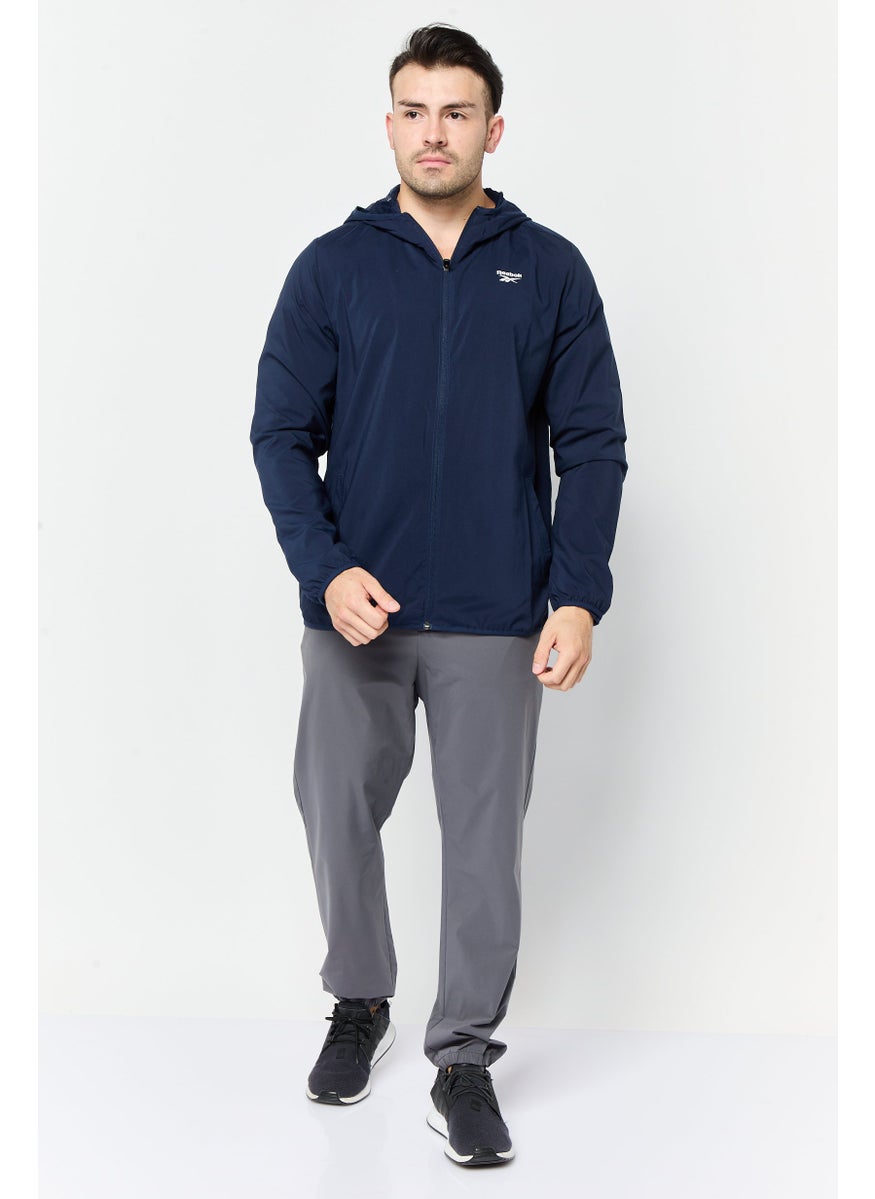 Reebok Men Sportswear Fit Long Sleeves Training Jacket, Navy  - Image 4