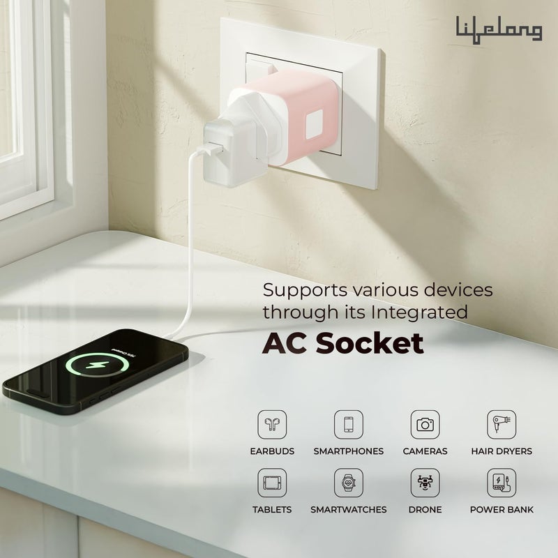 Lifelong Electronics 10A Universal Travel Adapter All in One | 2500W Heavy Duty Power | 180+ Countries - Europe/US/UK/AU/Asia etc. | 9-Hole International Worldwide Socket Accessories (Latest Launch) - Image 5