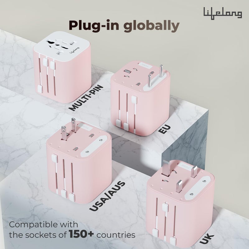 Lifelong Electronics 10A Universal Travel Adapter All in One | 2500W Heavy Duty Power | 180+ Countries - Europe/US/UK/AU/Asia etc. | 9-Hole International Worldwide Socket Accessories (Latest Launch) - Image 2