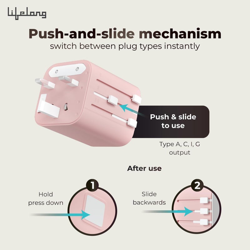 Lifelong Electronics 10A Universal Travel Adapter All in One | 2500W Heavy Duty Power | 180+ Countries - Europe/US/UK/AU/Asia etc. | 9-Hole International Worldwide Socket Accessories (Latest Launch) - Image 4