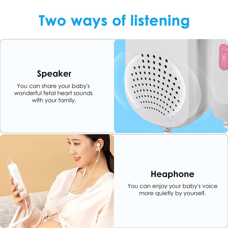 Heartbeat Monitor Fetal Doppler Fetal Monitor Baby Heartbeat Monitor Pregnancy for New-1 Moms-59 - Image 4
