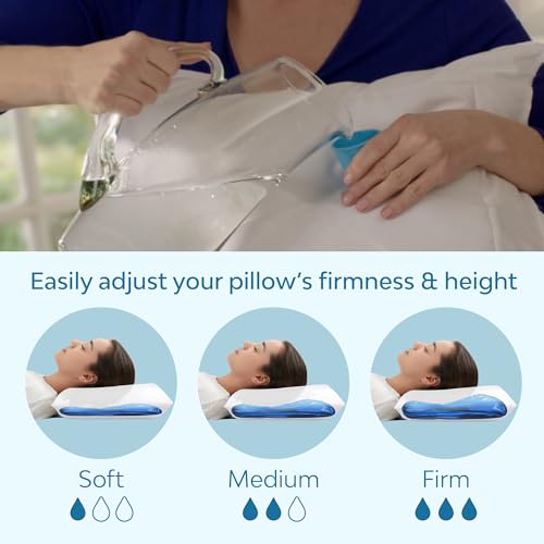 Mediflow Water Pillow with Memory Foam — Adjustable Waterbase; One-Piece Foam; Clinically Shown to Reduce Neck Pain; Deep, Uninterrupted Sleep; Side/Back/Stomach Sleepers, Standard/Queen (Single Pack) - Image 5