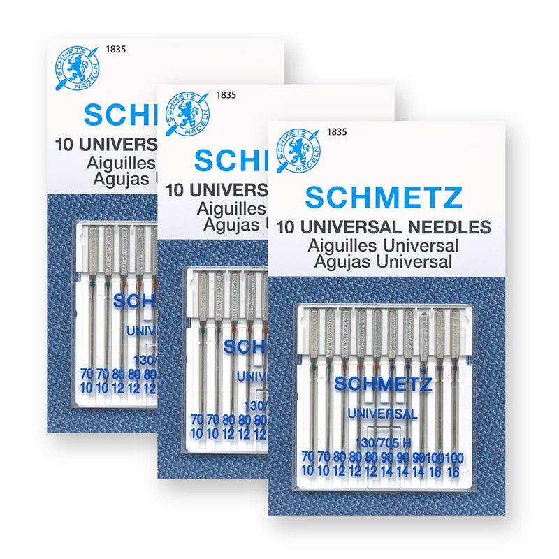 SCHMETZ Universal Sewing Machine Needles, Three 10-Pack Assortment, 30 Needles, 70/10, 80/12, 90/14, 100/16 - Image 2