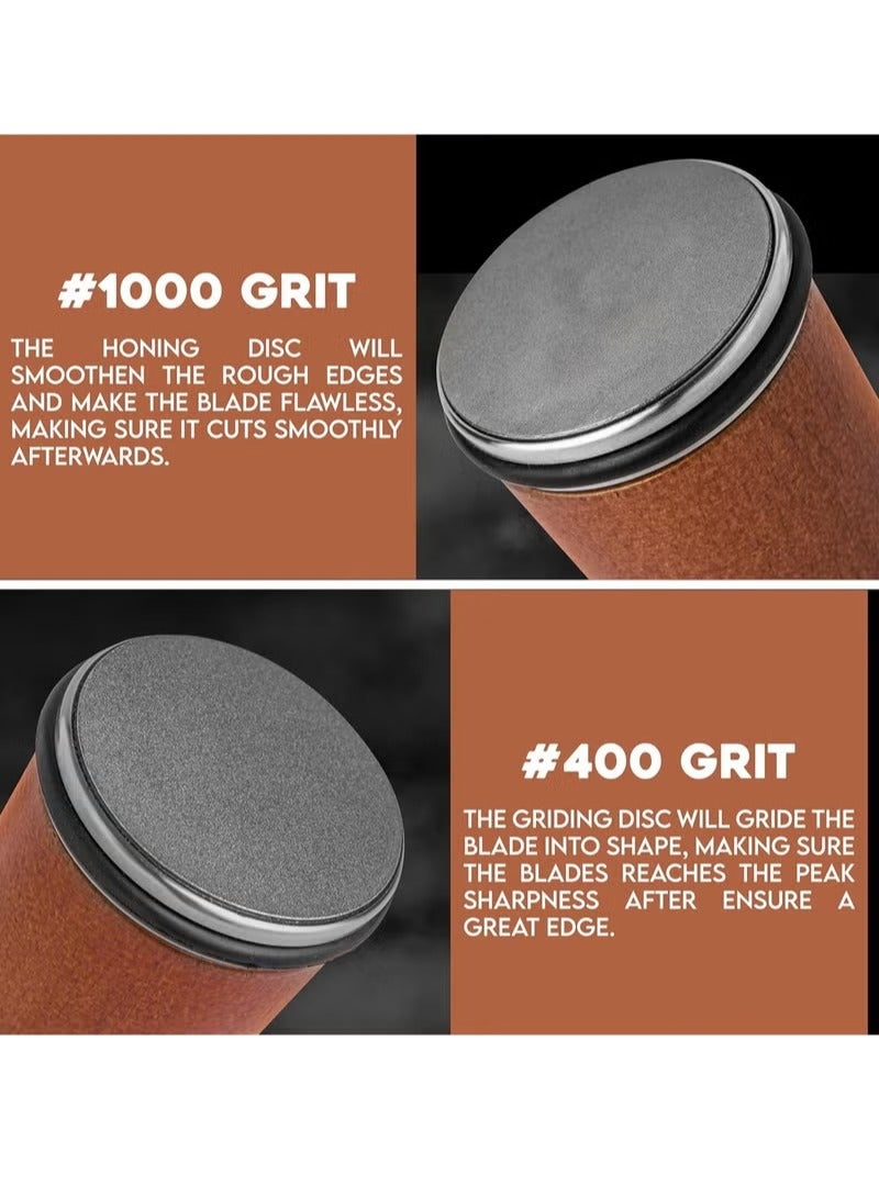 ريد ليف مجموعة شحذ السكاكين الدوارة من ، تستخدم شحذات القرص الماسية والسيراميك، وزوايا الميل المغناطيسية 15 درجة و20 درجة مما يجعل الشحذ أسهل، هدية مثالية لعيد الشكر والهالوين والكريسماس - Image 3