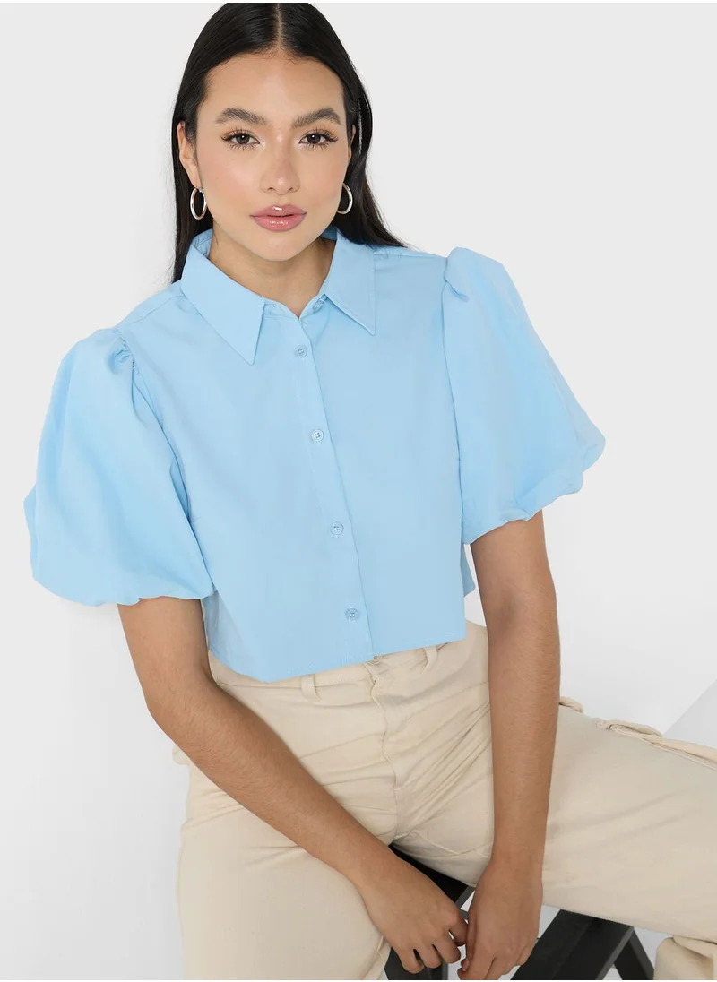 Ginger Puff Sleeve Crop Top