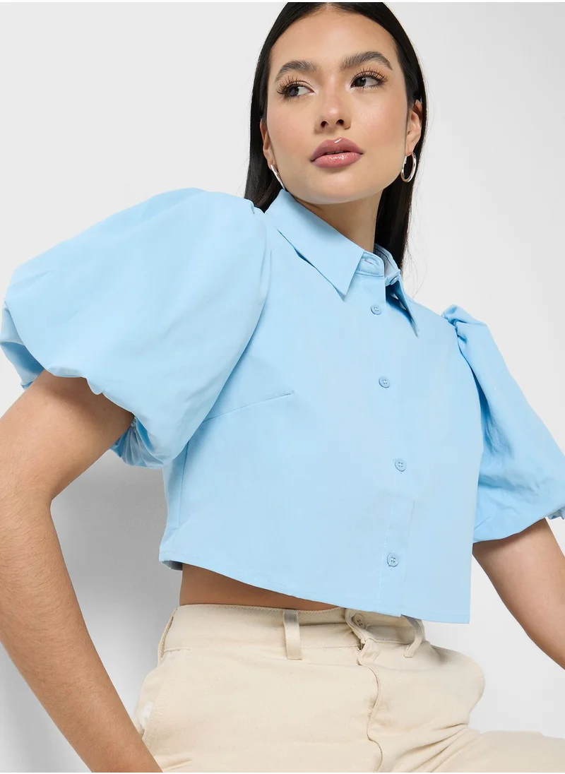 Ginger Puff Sleeve Crop Top