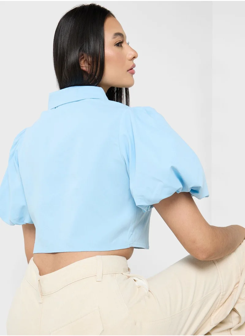Ginger Puff Sleeve Crop Top
