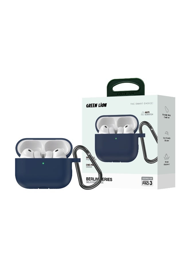 GREEN LION Silicone AirPod Case for AirPods 3 / Protective Cover with Shockproof Design / Dust & Scratch Resistant / Soft Touch Finish / Lightweight & Portable / Easy Access to Charging Port - Blue - Image 3