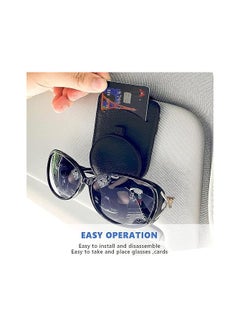 MIRFA Magnetic Leather Sunglasses Holder for Car Visor (Black)  - Image 5