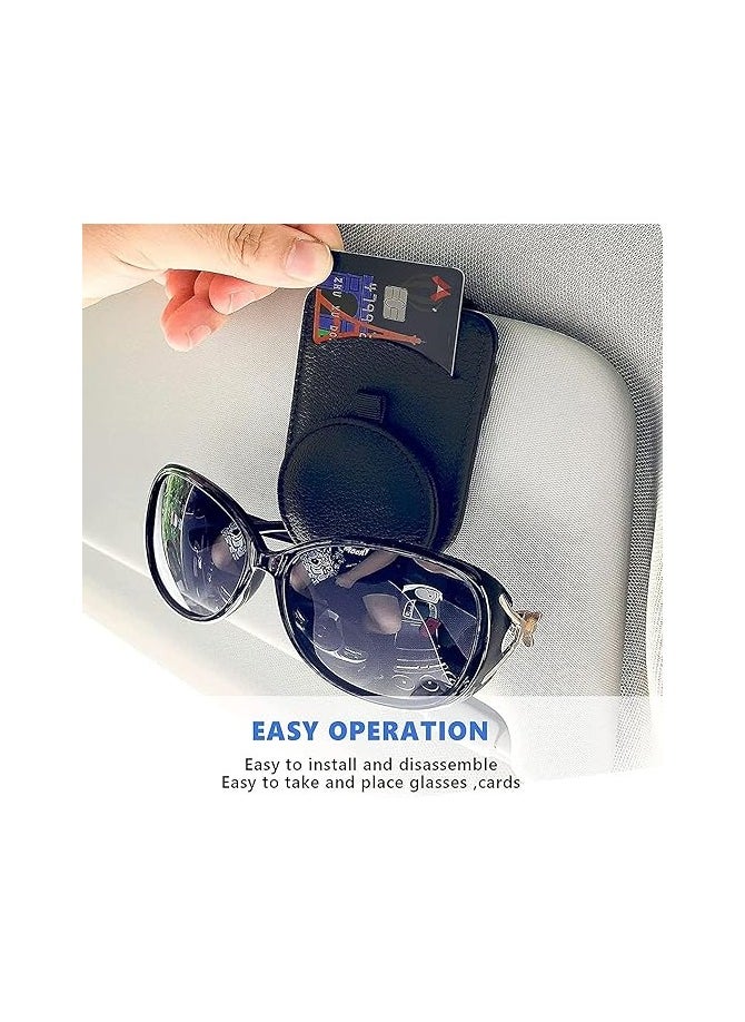 MIRFA Magnetic Leather Sunglasses Holder for Car Visor (Black)  - Image 5