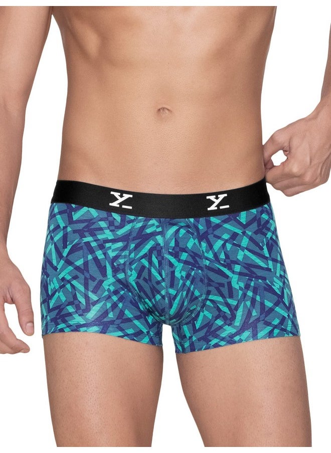 XYXX XYXX Men's Modal Slim Geometric Trunks (Pack of 3) (XY_R5_TRNK_03_Aqua Strokes Blue + Prism Grey_XL)  - Image 4