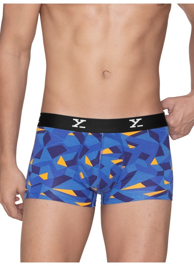XYXX XYXX Men's Modal Slim Geometric Trunks (Pack of 3) (XY_R5_TRNK_03_Aqua Strokes Blue + Prism Grey_XL)  - Image 2