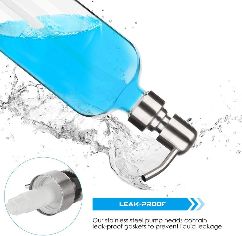 ARKTEK Glass Soap Dispenser - Clear Dish Soap Dispenser for Kitchen, Refillable Liquid Hand SoapDispenser with Rust Proof Stainless Steel Pump for Bathroom, Countertop (17 Ounce/ 500 ML) - Image 2