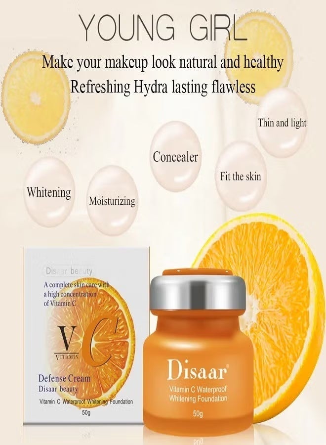 Disaar Vitamin C Waterproof Whitening Foundation - 50 G - Image 2