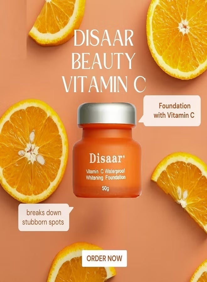 Disaar Vitamin C Waterproof Whitening Foundation - 50 G - Image 4