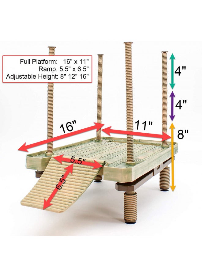 Penn-Plax Reptology Floating Turtle Pier and Basking Platform Decorative, Functional, and Naturally Inspired Large Size (Model Number: REP603)