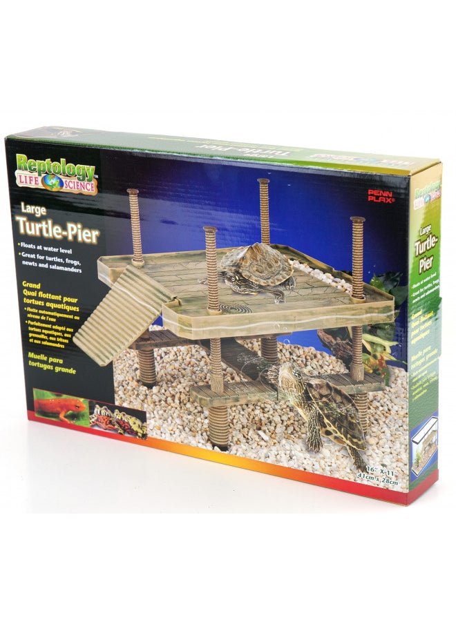 Penn-Plax Reptology Floating Turtle Pier and Basking Platform Decorative, Functional, and Naturally Inspired Large Size (Model Number: REP603)