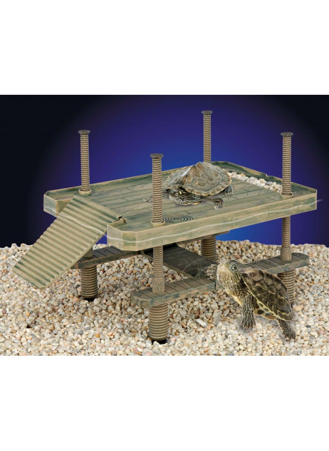Penn-Plax Reptology Floating Turtle Pier and Basking Platform Decorative, Functional, and Naturally Inspired Large Size (Model Number: REP603)