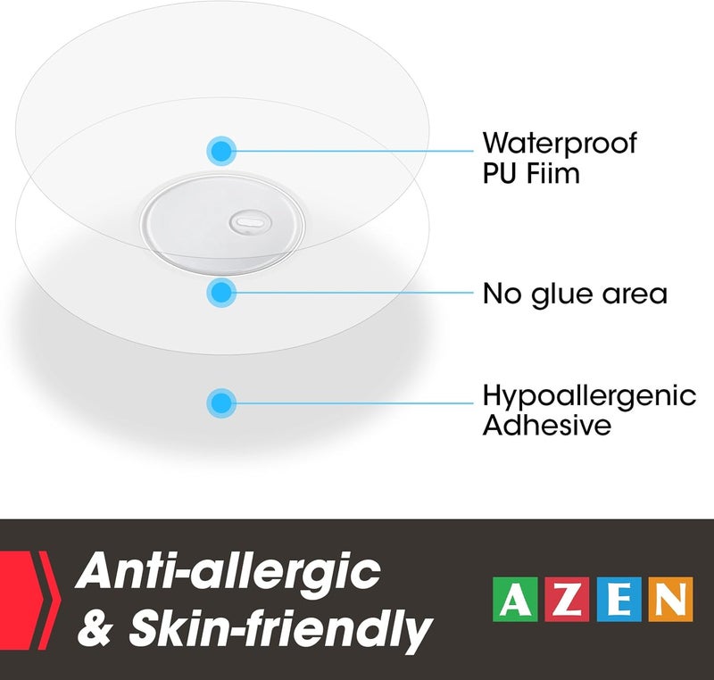 AZEN 60 Pack Freestyle Sensor Covers for Libre 3, Waterproof Adhesive Patches, Waterproof Adhesive Transparent Tape - Image 5