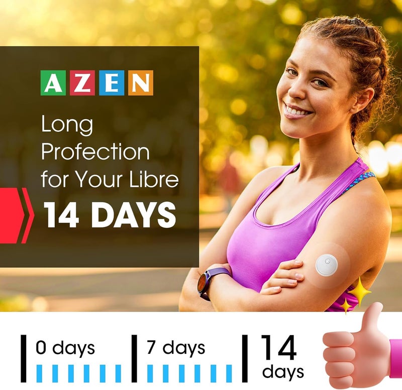 AZEN 60 Pack Freestyle Sensor Covers for Libre 3, Waterproof Adhesive Patches, Waterproof Adhesive Transparent Tape - Image 3