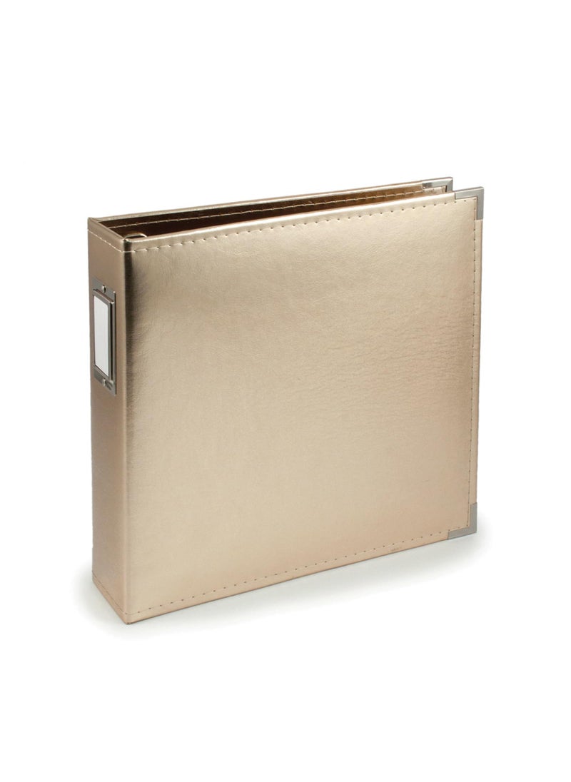 We R Memory Keepers We R Memory Keepers 12x12 Gold Faux Leather Photo Album Three Ring Binder Protective Page Protectors 5 Inserts Scrapbooking Supplies 