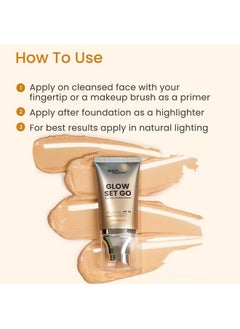 Earth Rhythm Earth Rhythm Glow Set Go Multipurpose Strobe Cream Spf 50 PA++++ | Primer, Highlighter, Moisturizer | Cocoa Butter, Vitamin E - Golden Glow - 40ml  - Image 5
