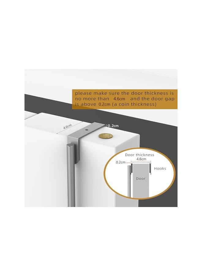PROMASS promass Double Hanger Hooks, 2 Packs Metal Twin Hooks, Metal over the Door Hanger, Prevent Scratches Anti-Rust, 2 Hang Heads and Snug Fit Pads Heavy Duty Hook for Hanging Coats, Towels, Caps (Silver)  - Image 3