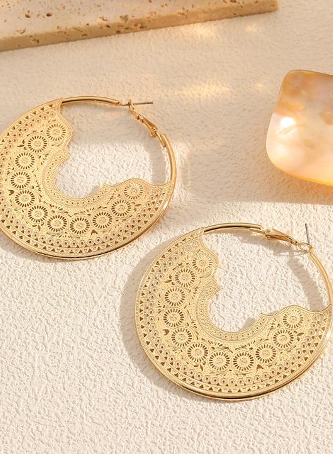 Take Two Hollow Filigree Hoop Earrings - Image 5