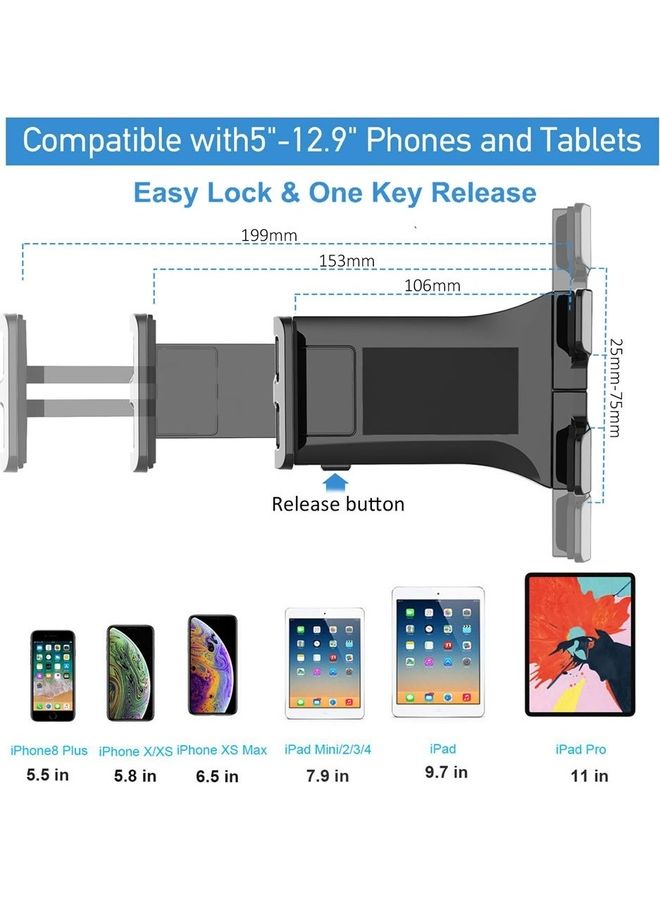 NIBEMINENT 2-In-1 Tablet Holder Grey/Black  - Image 5