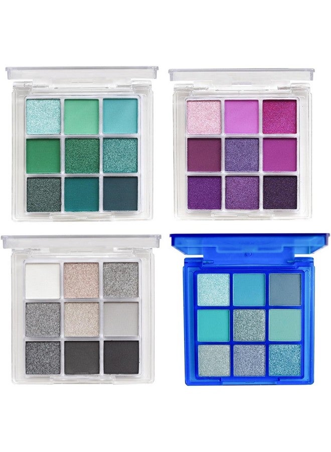 URQT 4 Pack/Set Eyeshadow Palette Set - Rich Colors Eye Makeup Kit, Black, Blue, Green, Purple Eyeshadow Shades, Natural Nude Matte Shimmer Glitter Naked Eye Shadow Pallete Set - Image 1