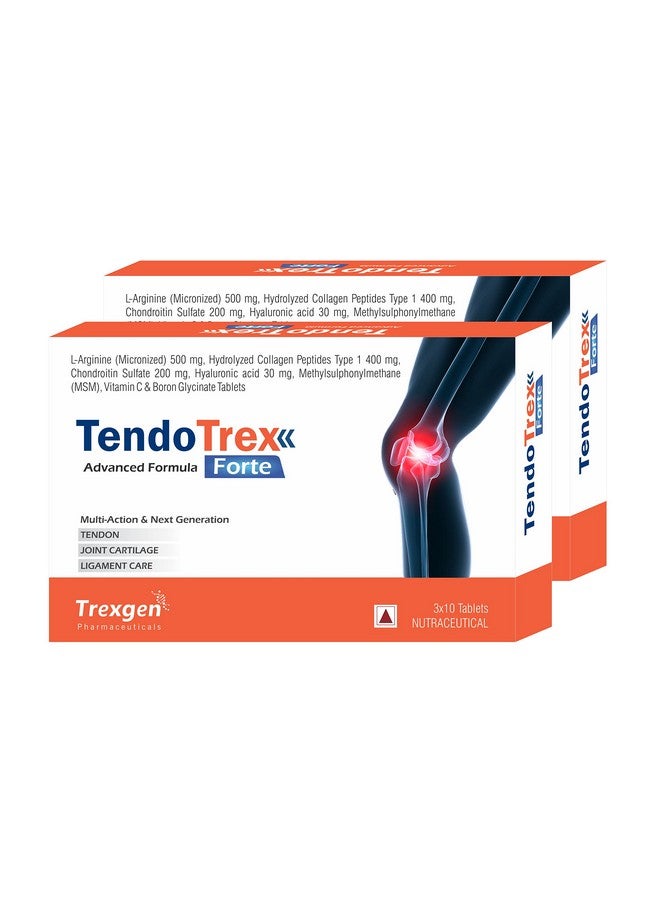 Trexgen TENDOTREX FORTE Advanced & Complete Tendon, Joint Cartilage & Ligament Care (30 Tablets) (Pack of 2), 2 count, 30 capsules - Image 1