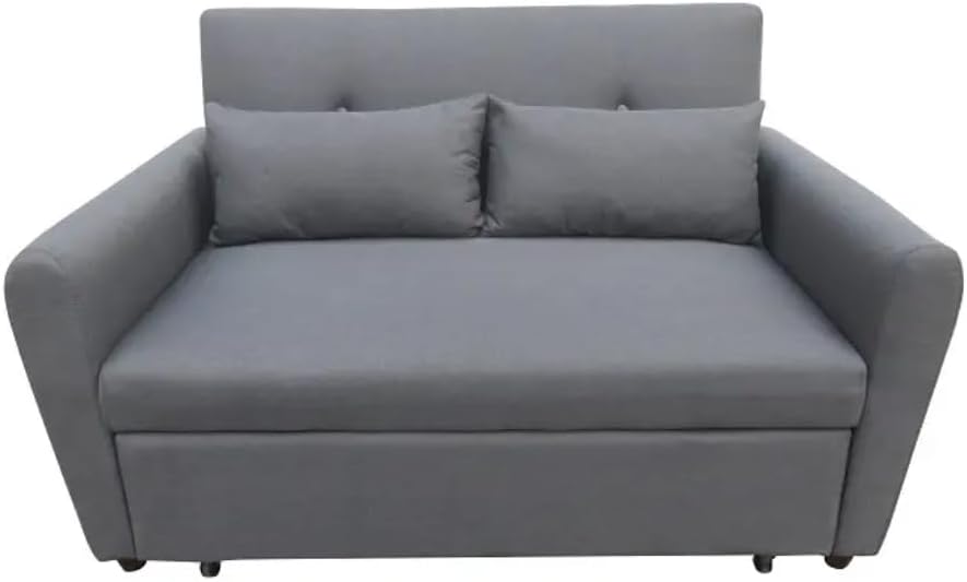 2-Seater Fabric Sofa Bed - Dark Grey
