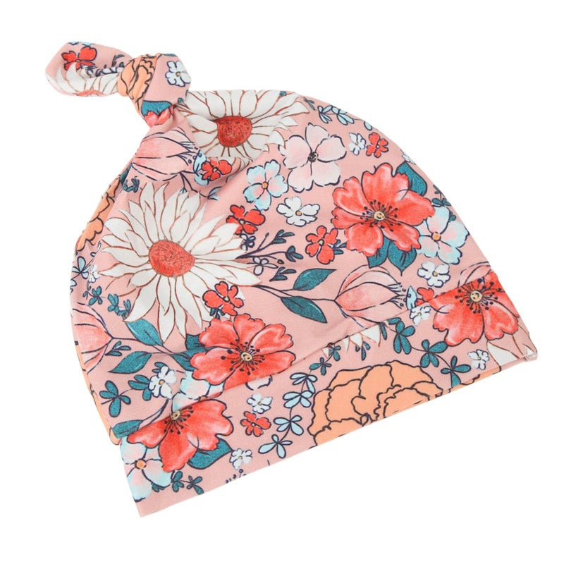 4 Piece Floral Print Baby Swaddle Wrap Headband Receiving Blanket Tipo 3 Size - Image 5