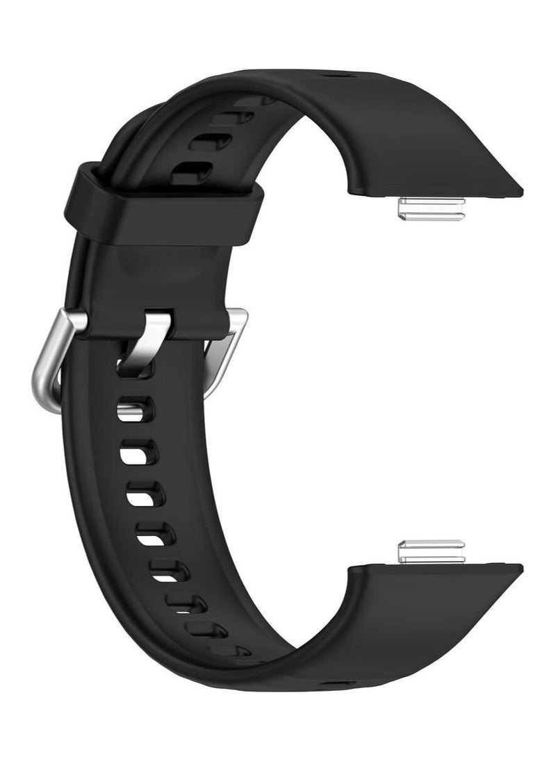 Generic Strap Compatible with Huawei Watch Fit 3 Strap for Women Men Adjustable Replacement Wristband Silicone Sport Watch Band for Huawei Watch Fit 3 (Black)  - Image 3