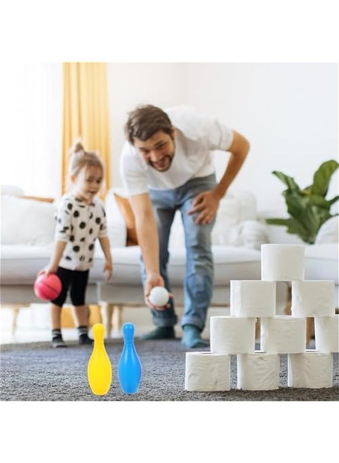 Bowling Set Toys 10 Color Bowling Pins 2 Bowling Ball Bowling Toy Educational Game for Indoor and Outdoor(1.5Inch×4.3Inch,Small) - Image 1