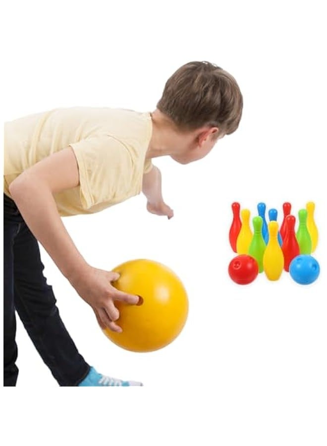 Bowling Set Toys 10 Color Bowling Pins 2 Bowling Ball Bowling Toy Educational Game for Indoor and Outdoor(1.5Inch×4.3Inch,Small) - Image 2