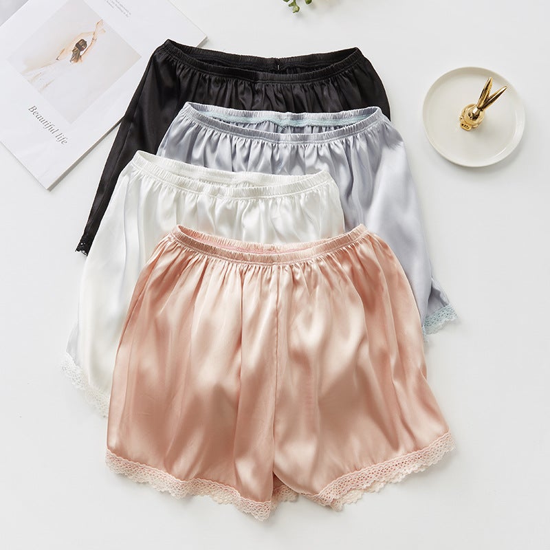 Lace Safety Shorts Women Anti-Exposure Summer Thin Ice Silk Loose Skin color  - Image 5