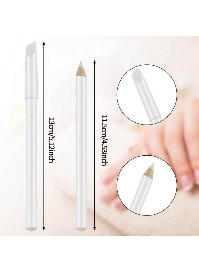 Maitys 8 Pieces White Nail Pencil 2In1 Nail Whitening Pencils French White Nail Pencils Nail Pencils With Cuticle Pusher For Diy French Art Manicure Supplies - Image 4