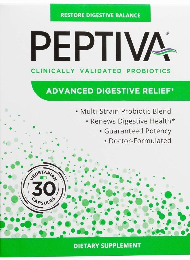 Peptiva - Advanced 50 Billion CFU Probiotic - Digestive Relief - Clinically Validated, Premium Probiotic, 30ct - Image 1